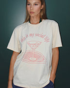 “this is my social life" strawberry cream tee