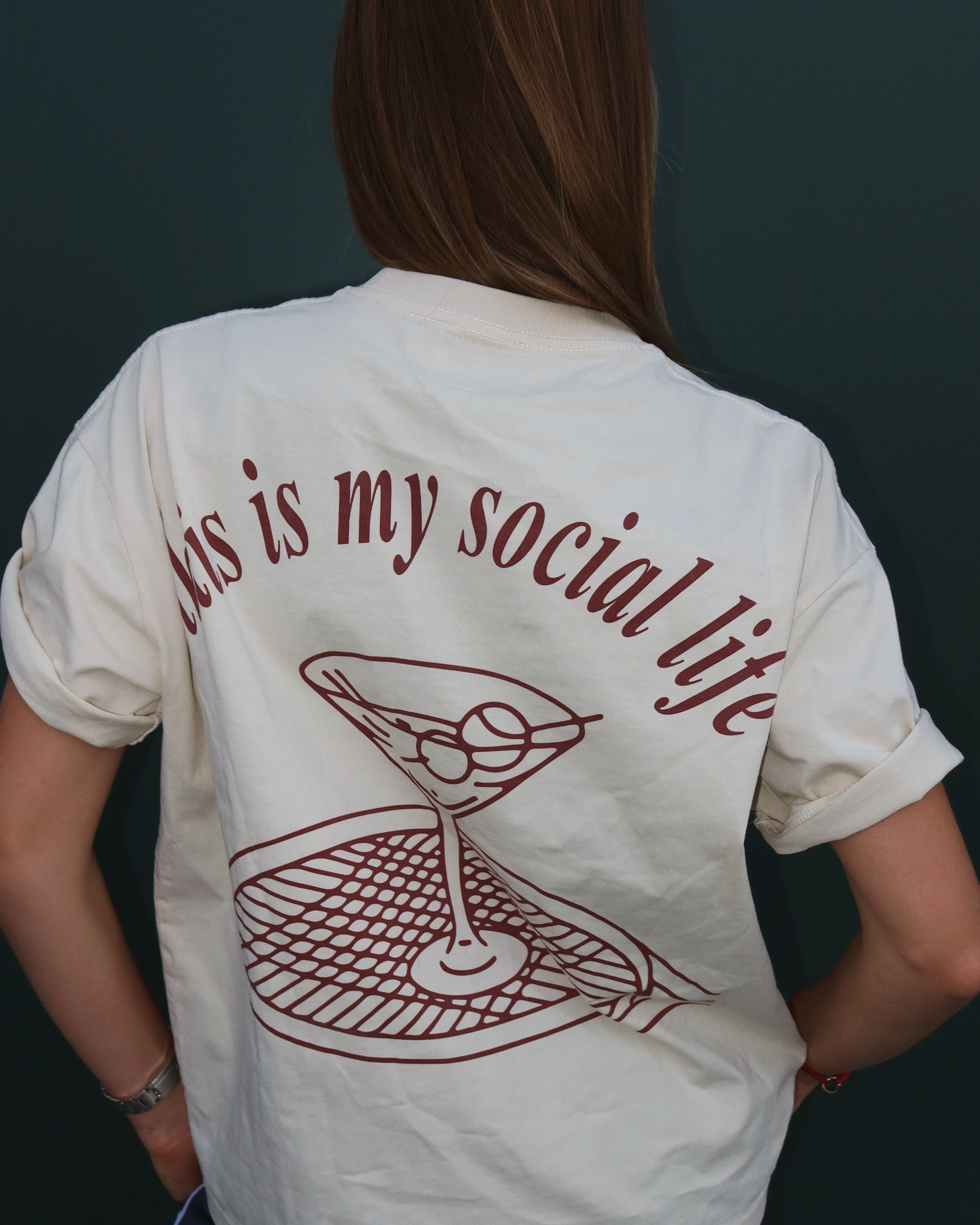 “this is my social life” clay tee