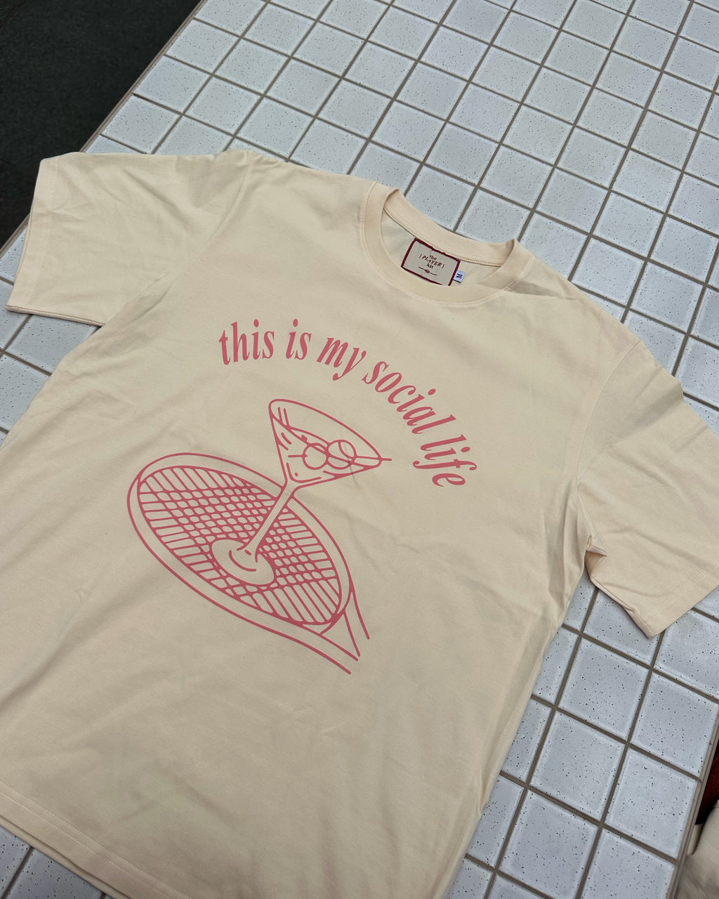 “this is my social life" strawberry cream tee