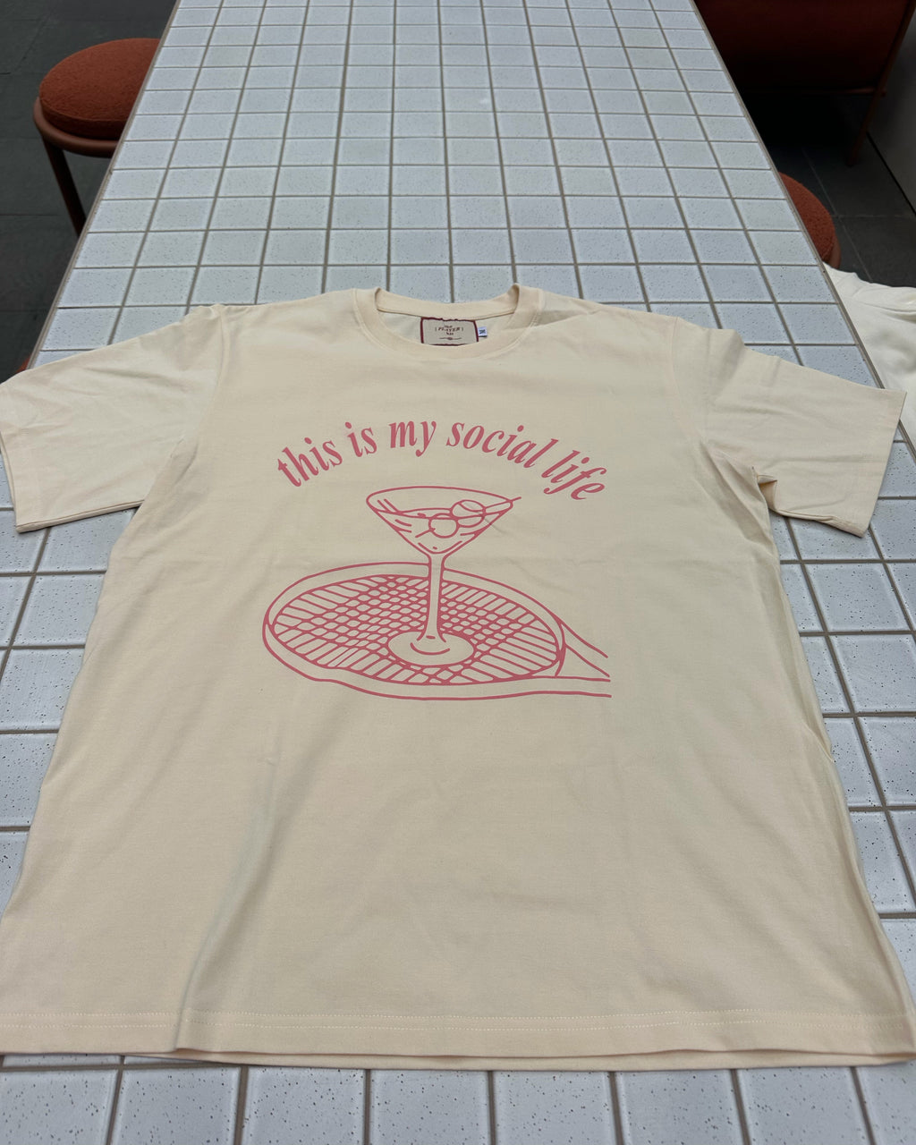 “this is my social life" strawberry cream tee